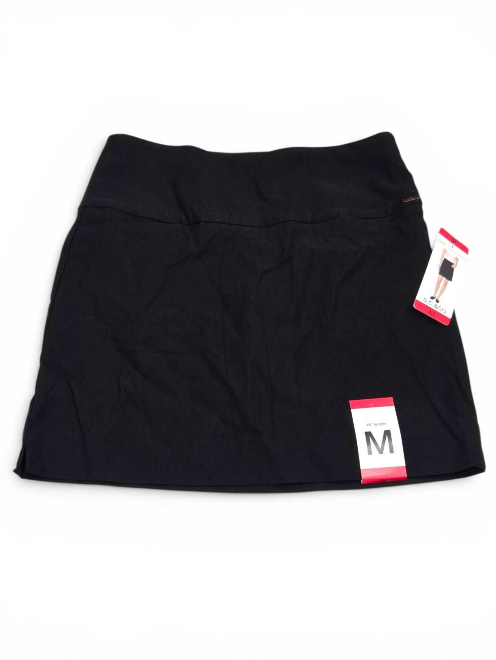 NWT S.C. & CO. Black 360 Tummy Control Active Skort Shorts Skirt Golf Tennis M